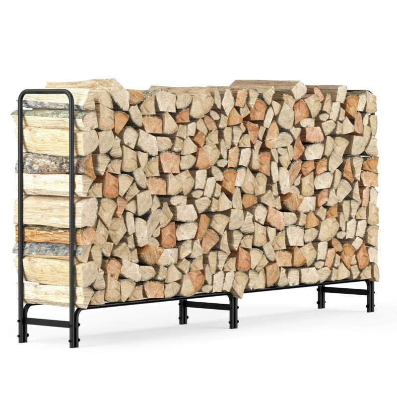 Outdoor Fire Wood Log Rack for Fireplace Heavy Duty Firewood Pile Storage Racks for Patio Deck Metal Log Holder Stand 1
