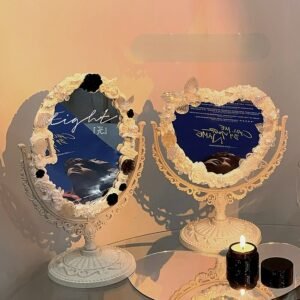 Nordic Decorative Mirror Living Room Glass Frame Macrame Vintage Aesthetic Decorative Mirror Makeup Miroir Chambre Home Decor 1