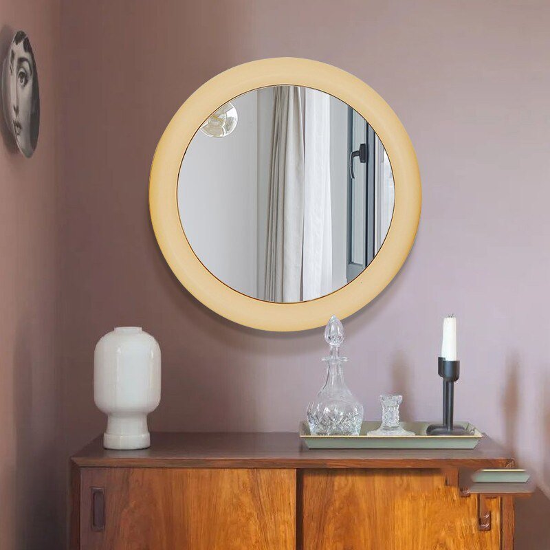Bedroom Wall Mirror Shower Hanging Round Art Irregular Hairdressing Length Hallway Mirror Salon Espejo Con Luz Bathroom Decor 3