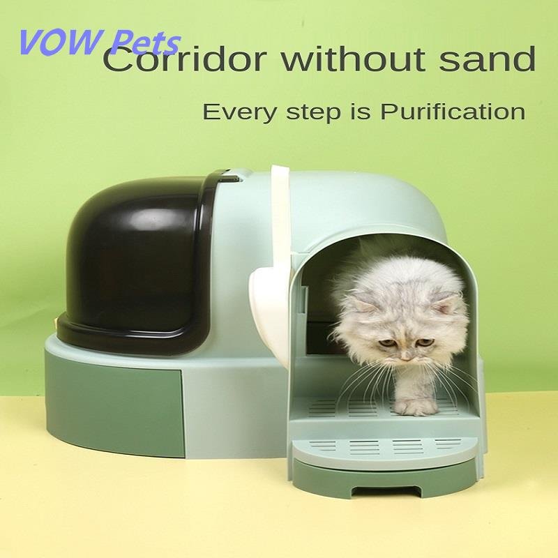 Cat Sand Basin With Sand Spill All The Semi-closed Super-sized Cat Toilet Open Young Cat Litter Box Excrement Basin Supplies 1