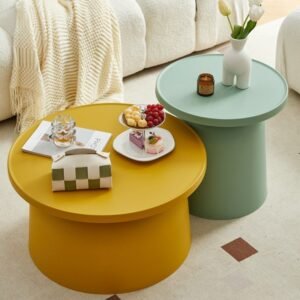MOMO Nordic Style Living Room Mushroom Coffee Table Small Apartment Round Plastic Side Table Bedside Table Sofa Side Table 1