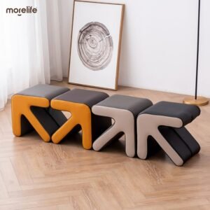 Nordic Creative Combination Small Sofa Low Stool Footstool Family Living Room Minimalist Shoe Stool Storage Rack Furniture 1