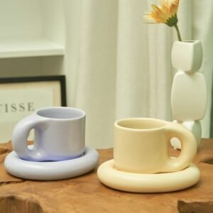 Nordic Ceramic Mug with Saucer Coffee Cup Drinking Cups and Saucers Home Office Tea Cup Coffee Cups Korean Mug Ceramic Plate 1