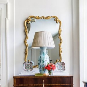 Vintage Decorative Wall Mirror Luxury Aesthetic Macrame Makeup Mirror Rectangle Living Room Espejo Ducha House Accessories 1