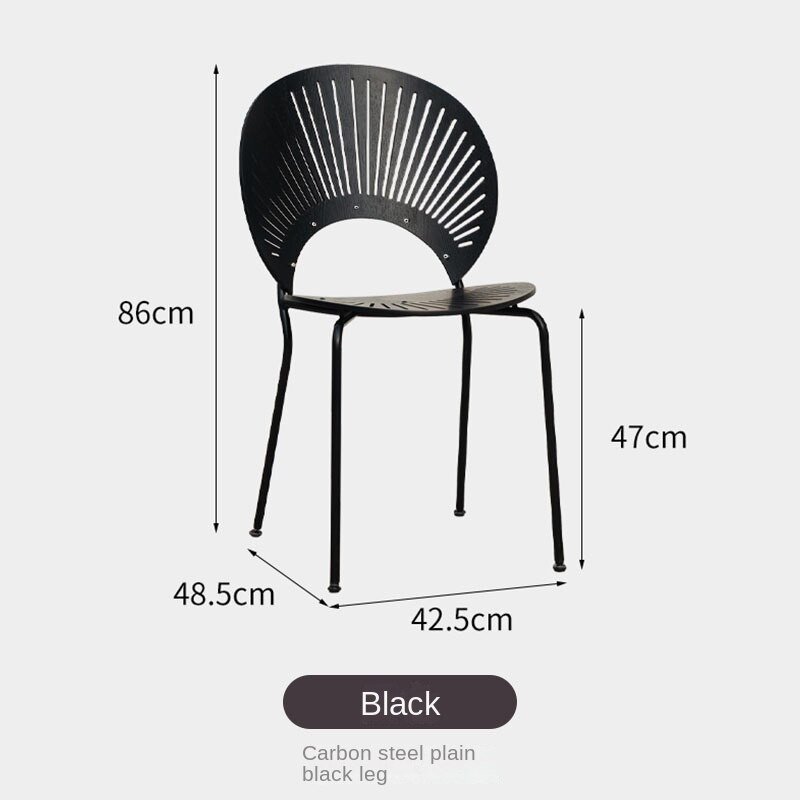 FULLLOVE Modern Simple Light Luxury Solid Wood Dining Chair Shell Sun Chair Nordic Home Backrest Designer Retro Chair Furniture 6
