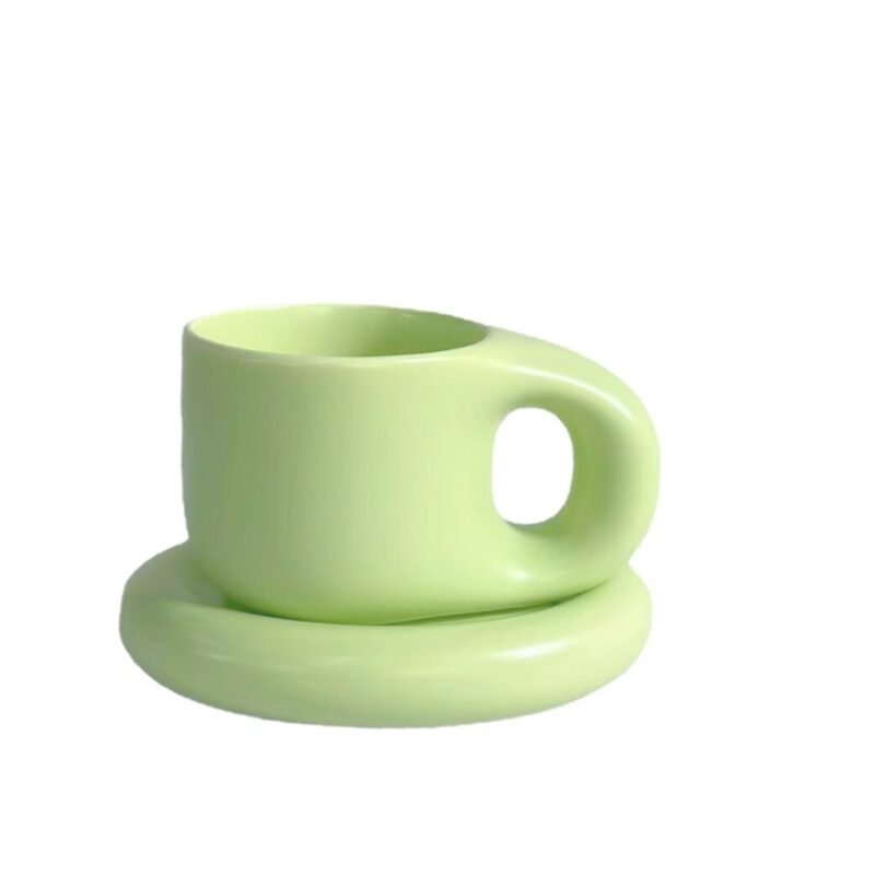 Ceramic Mug with Saucer Coffee Cup Drinking Cups and Saucers Home Office Tea Cup Coffee Cups Korean Mug Ceramic Plate 6