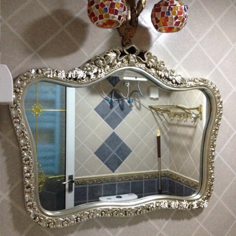 Large Decorative Mirror Nordic Bathroom Hanging Long Gold Vintage Decorative Mirror Cosmetic Miroir Coiffeur Home Decoration 2