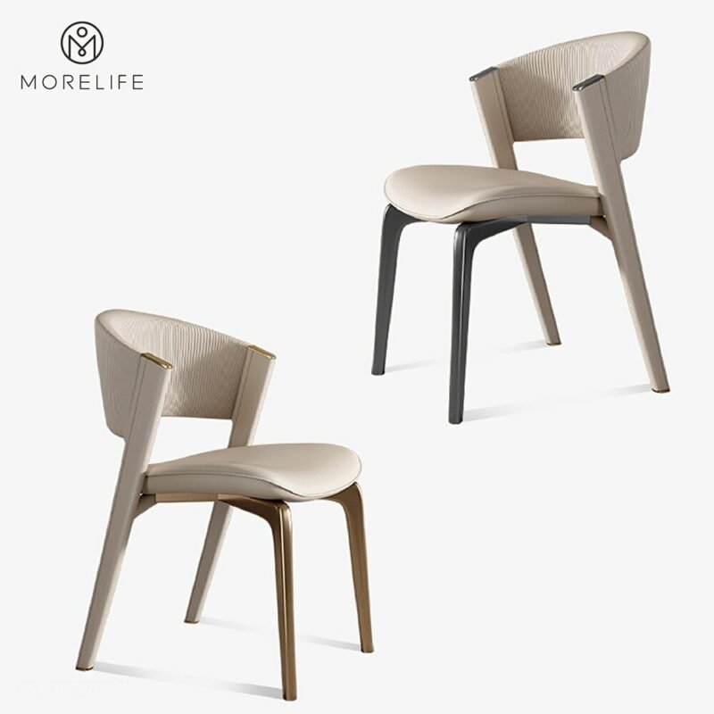 Gold metal dining chairs modern style backrest dining chairs kitchen furniture 5