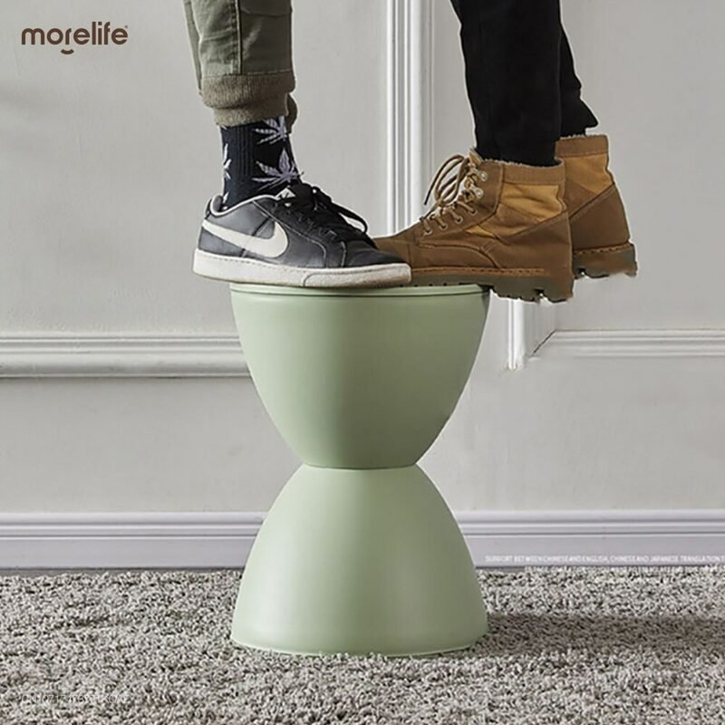 Nordic Creative Footstool Modern Minimalist Shoe Changing Bench Fashion Thickened Plastic Round Stool Waiting StooL 5