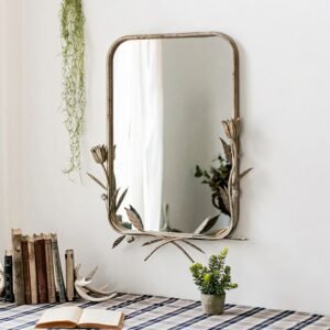Vintage Makeup Mirror Rectangle Cosmetic Aesthetic Wall Mirrors Macrame Dressing Table Espelho Parede Home Design Exsuryse 1