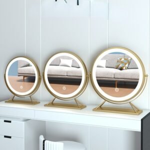 Led Touch Decorative Mirror Switch Desk Makeup Decorative Mirror Aesthetic Espejo Decorativo Home Decoration Luxury YY50DC 1