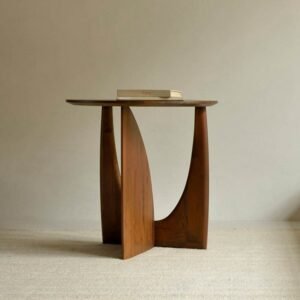 MOMO Simple Solid Wood Round Edg Small Coffee Table Side Table Nordic Round Table Bedside Table Geometric Designer Corner Table 1