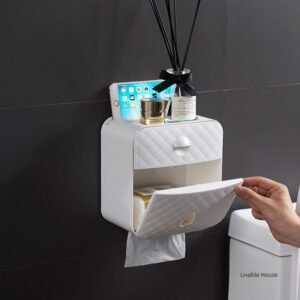 Toilet tissue box without punching Toilet paper drawer Toilet toilet paper storage rack Toilet paper box paper towel holder 1