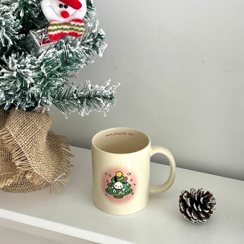 MOMO Original Copyright Illustration Cute Pacha Dog Christmas Printing Ceramic Mug Gift Breakfast Coffee Milk Cup 2