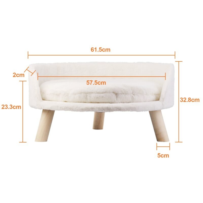 Pet Sofa Bed Raised Cat Chair Small Dog Couch Bed Removable Cushion Sleep House 6