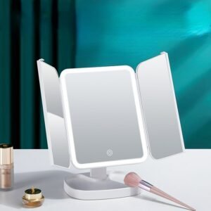 Touch Switch Bathroom Mirror Tempered Glass Vanity Lights Makeup Portable Mirror Light Led Quality Espejos Con Luces Room Decor 1