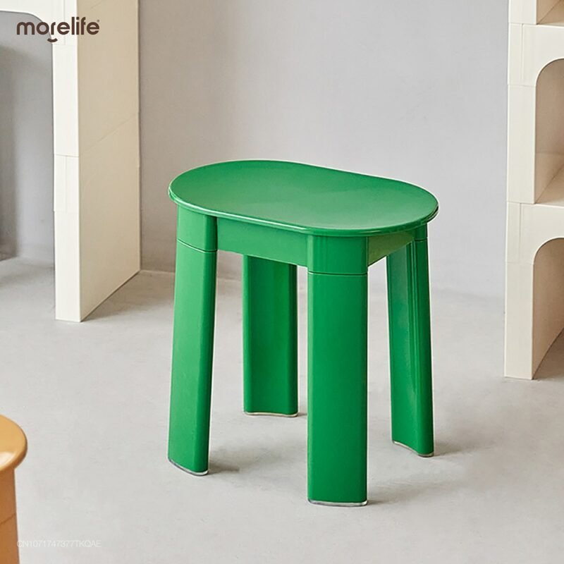 Medieval Plastic Low Stools Small Household Plastic Stools Household Thickened Round Stools Simple Dressing Stools 2