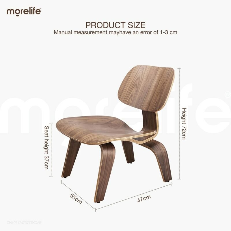 Nordic vintage coffee chair hotel chair plywood leisure armchair kitchen chair simple back chair modern solid wood leisure 6