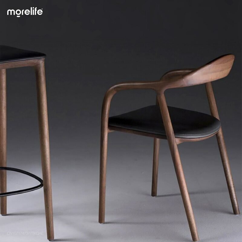Nordic solid wood dining chairs modern minimalist restaurant furniture 3