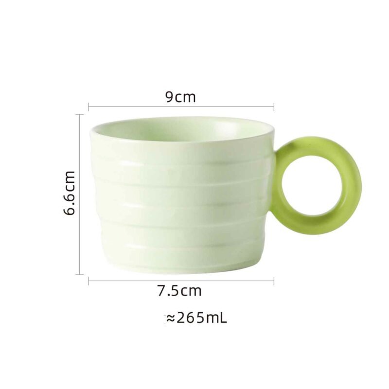 New Creative Donut Handle Coffee Mugs Ceramic Personalized Gometric Pattern Cups Drink Tea Latte Milk Home Office Drinkware Gift 6