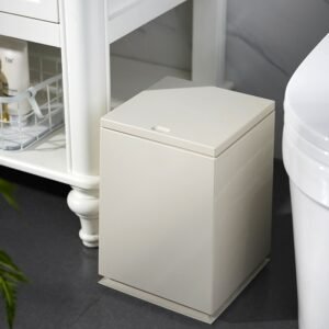 Creative Daily Necessities Press Japanese Style Trash Can Square with Lid Wastebasket Plastic Trash Bin 1