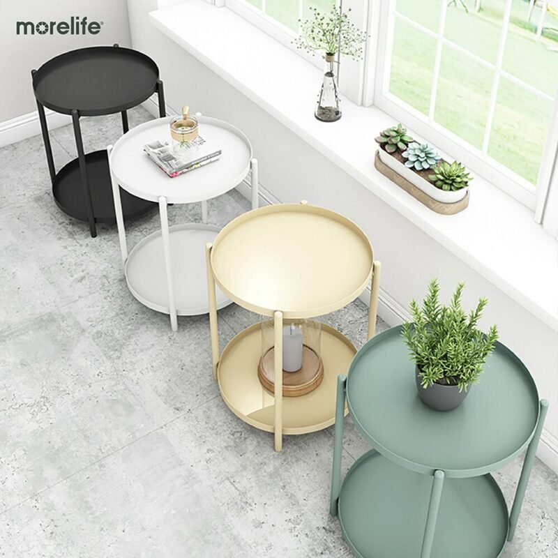 Nordic Simple Side Table Modern Minimalist Small Coffee Table Nordic Living Room Sofa Corner Table Round Balcony Side Table 6