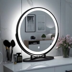 Nordic Decorative Mirrors Living Room Vanity Flexible Gold Round Desk Decorative Mirrors Makeup Espejos Con Luces Home Decor 1