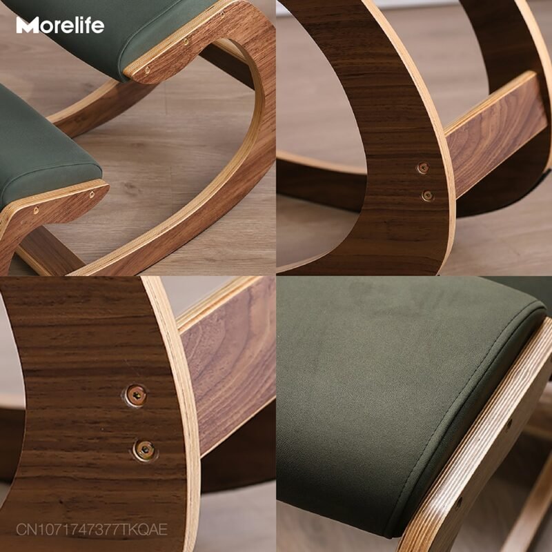 Nordic solid wood leisure rocking chair Light luxury household computer chair Kneeling chair Orthostatic rocking chair 6