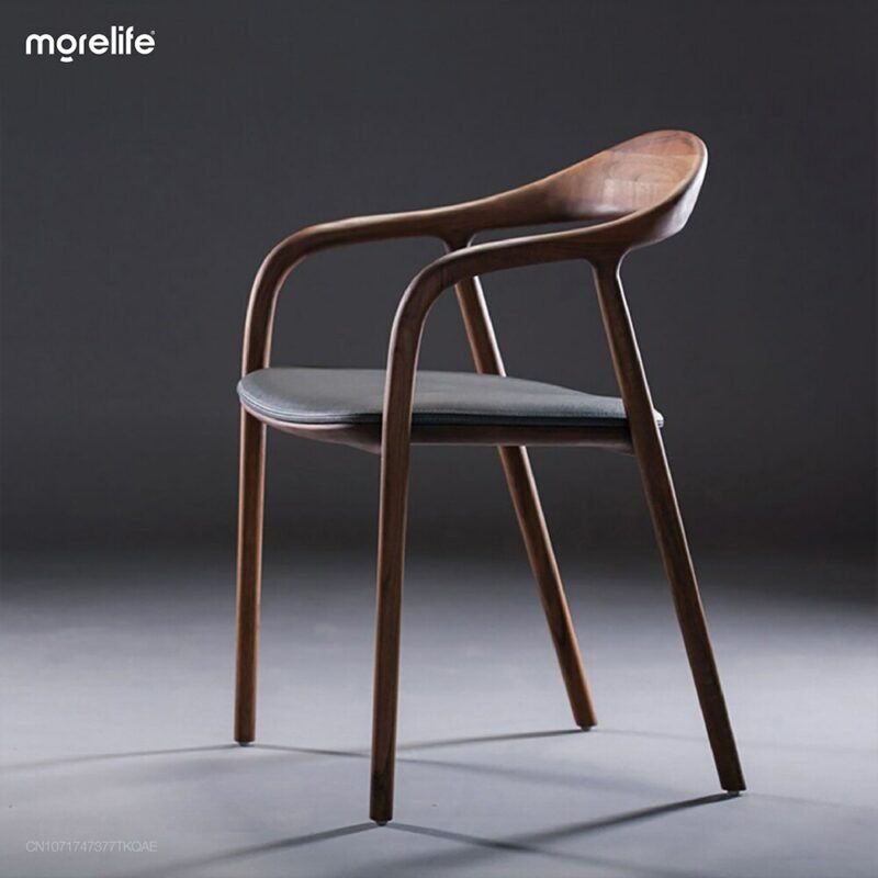Nordic solid wood dining chairs modern minimalist restaurant furniture 2