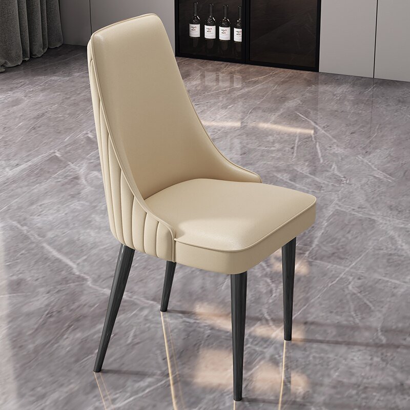 Minimalist Leather Nordic Dining Chairs Design Modern Toilet Makeup Kitchen Dining Chairs Toilet Makeup Sillas Furniture 5