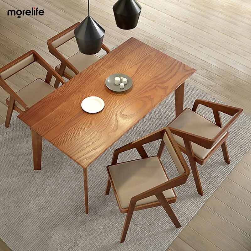 Solid Wood Dining Chair Creative Cafe Bar Catering Milk Tea Shop Single Chair Home Backrest Cushion Chair New 2023 2