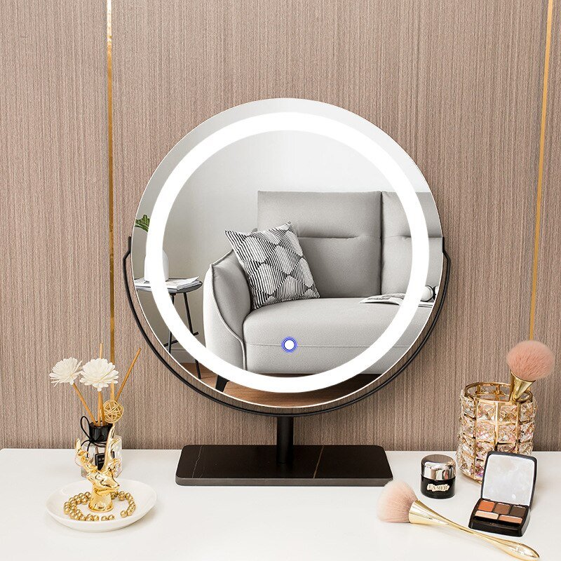 Flexible Bohemian Decor With Led Light Dressing Table Round Large Smart Vaniti Mirror Luxury Design Espejo Con Luz Dorm Decor 3