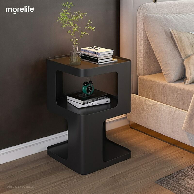 Nordic creative iron art bedside table Light luxury living room Simple sofa Small side table Bedside table Modern corner table 1