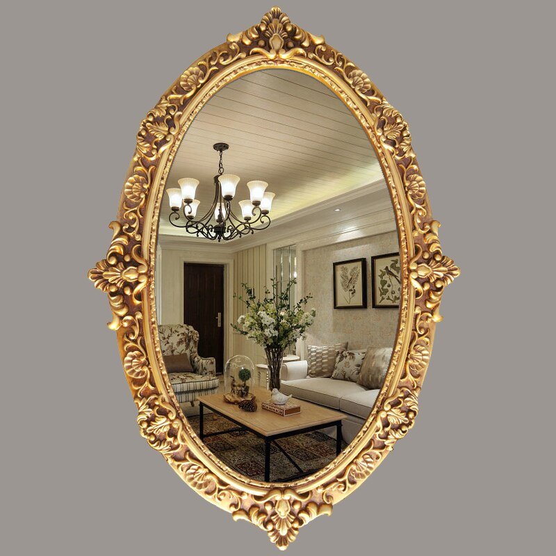 Retro European Decorative Dressing Mirror Large Elegant Mirror Toilet Makeup Bedroom Wohnzimmer Deko Decor Wall Mirror Gift 5