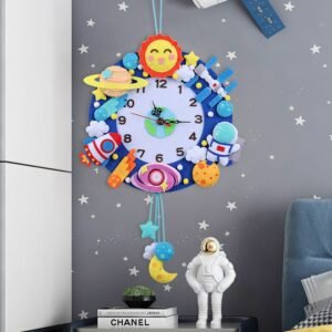 Non-Woven Forest Wall Clock Creative Clocks Children's Handmade Fabric DIY Material Kit Cartoon Animal Ornaments 1