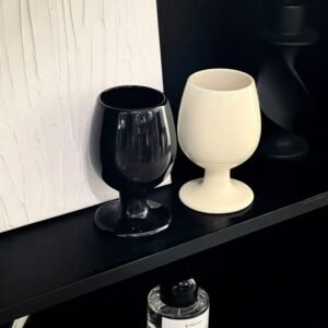 MOMO Wine Glass Korean Ins Style Original Solid Color Ceramic Red Wine Glass Home Wine Glass Goblet 1