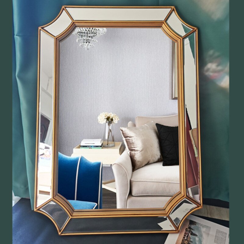 Nordic Irregular Shower Mirror Luxury Makeup Modern Style Decorative Wall Mirror Vanity Espelho Parede Bathroom Decoration 5