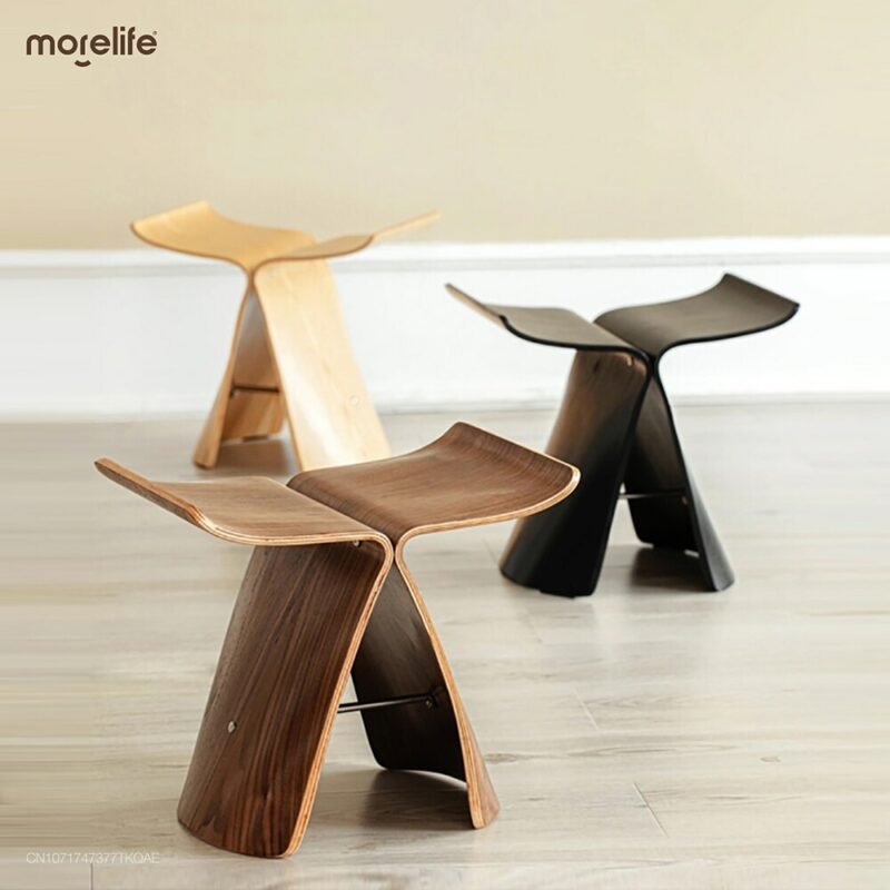 Nordic Danish Creative Design Chair Butterfly Chair Stool Side table Corner table Living Room Stool Shoe changing Art-Stool 6