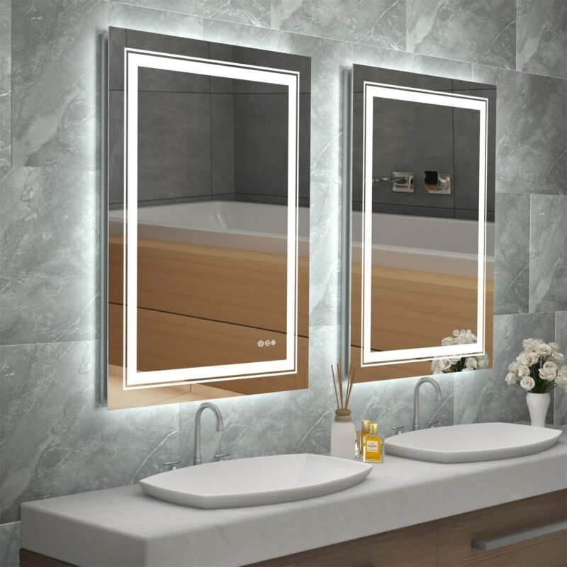 Large LED Bathroom Mirror with Lights LED Vanity Mirror Wall Mounted Anti-Fog Dimmable Makeup Mirrors for Bedroom 2