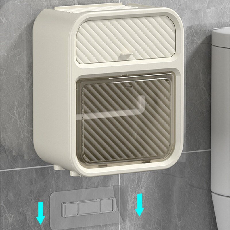 Toilet tissue box Toilet tissue box Wall mounted paper drawer Household waterproof tissue storage rack tissue holder paper towel 2