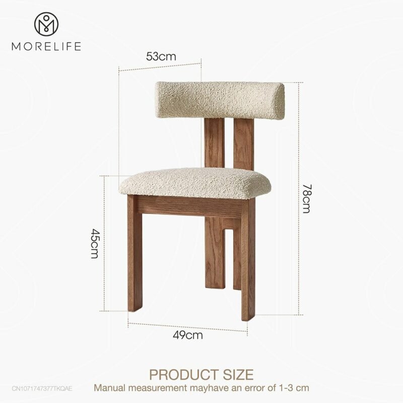 Italian Style Vintage Solid Wood Dining Chair Reception Chair Simple Solid Wood Back Dressing Chair Designer Chair 6