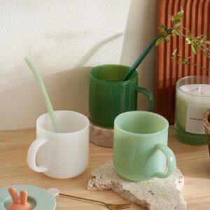 Jade Glass Cup Retro Green Glass High Borosilicate Glass Heat resistant Tea Cups Glass Coffee Mug Drinkware Dinking milk water 1