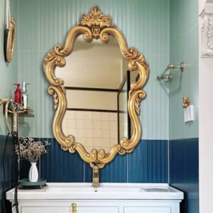 Vintage Mirror Wall Decorative Frame Nordic Irregular Large Hallway Mirror Luxury Macrame Hanging Lusterko Bathroom Decor 1