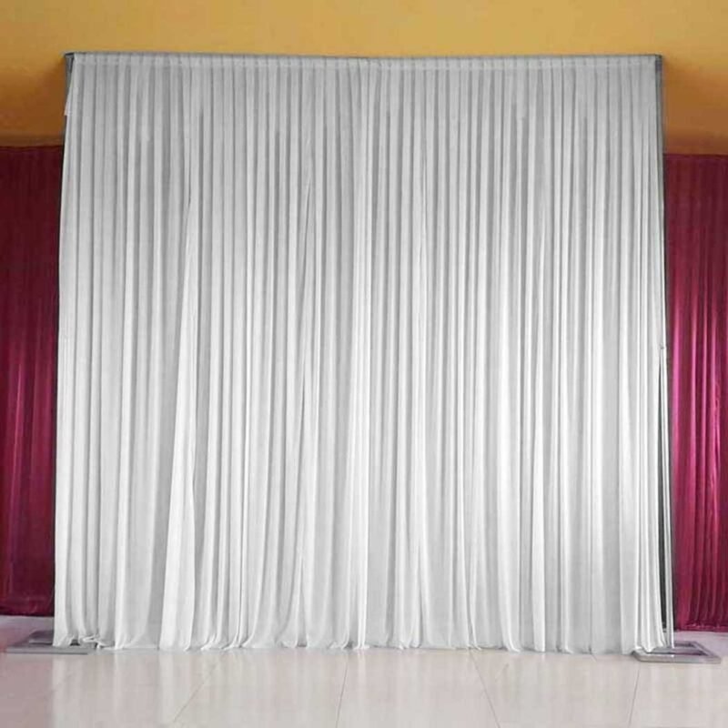 6.5ft Silk White Backdrop Drapes Curtain Wedding Ceremony Party Home Window Decor 2