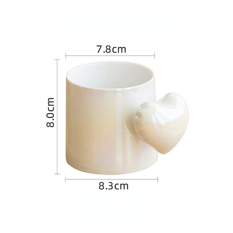 Nordic Cermamic Cup Coffee Mug Heart Handrip design Coffee Cup Korean Style Cup Couple Cup Gift 300ml 6