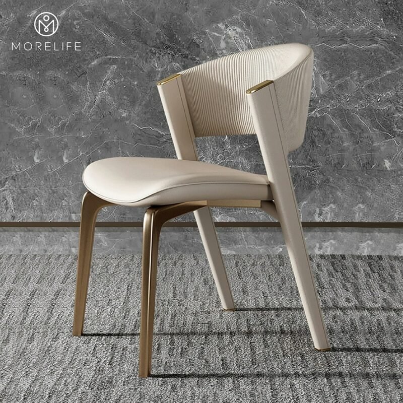 Designer Luxury Metal Dining Chair Metal Frame Cushion Backrest Chair Restaurant Furniture 2