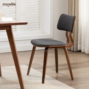 Nordic Solid Wood Dining Chairs Kitchen Bedroom Backrest Chair Modern Minimalist Home Furniture Stool Hotel Restaurant Chair 1