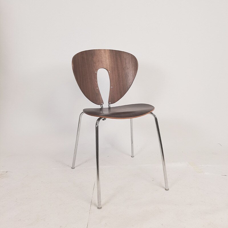 Nordic Home Small Apartment Dining Chair Modern Minimalist Backrest Shell Chair Retro Designer Cloak Chair Light Furniture 2023 6