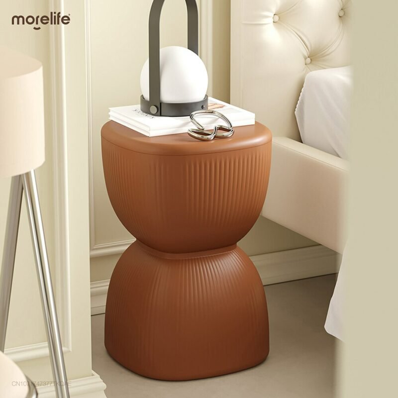 Modern minimalist small circular stool living room shoe changing stool creative hourglass shaped thickened plastic stool 2