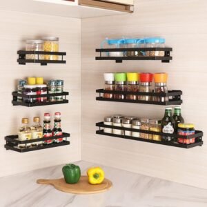 Kitchen Seasoning Storage Wall-mounted Perforated And Household Multi-purpose  Finishing Rack Beautiful Exquisite Convenient 1